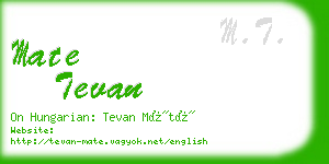 mate tevan business card